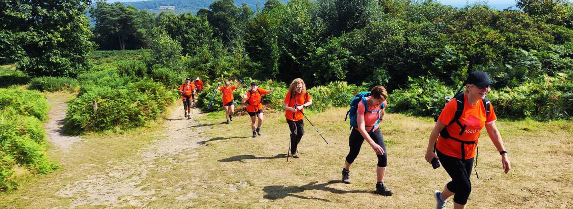 Maggie's walkers climbing Surrey Hill