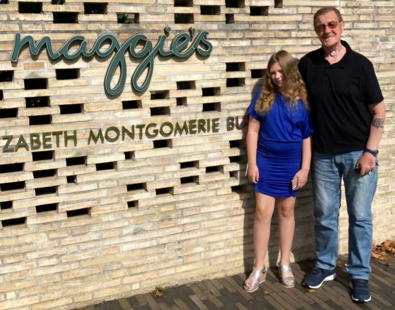 Centre visitor George stands outside Maggie's, Lanarkshire