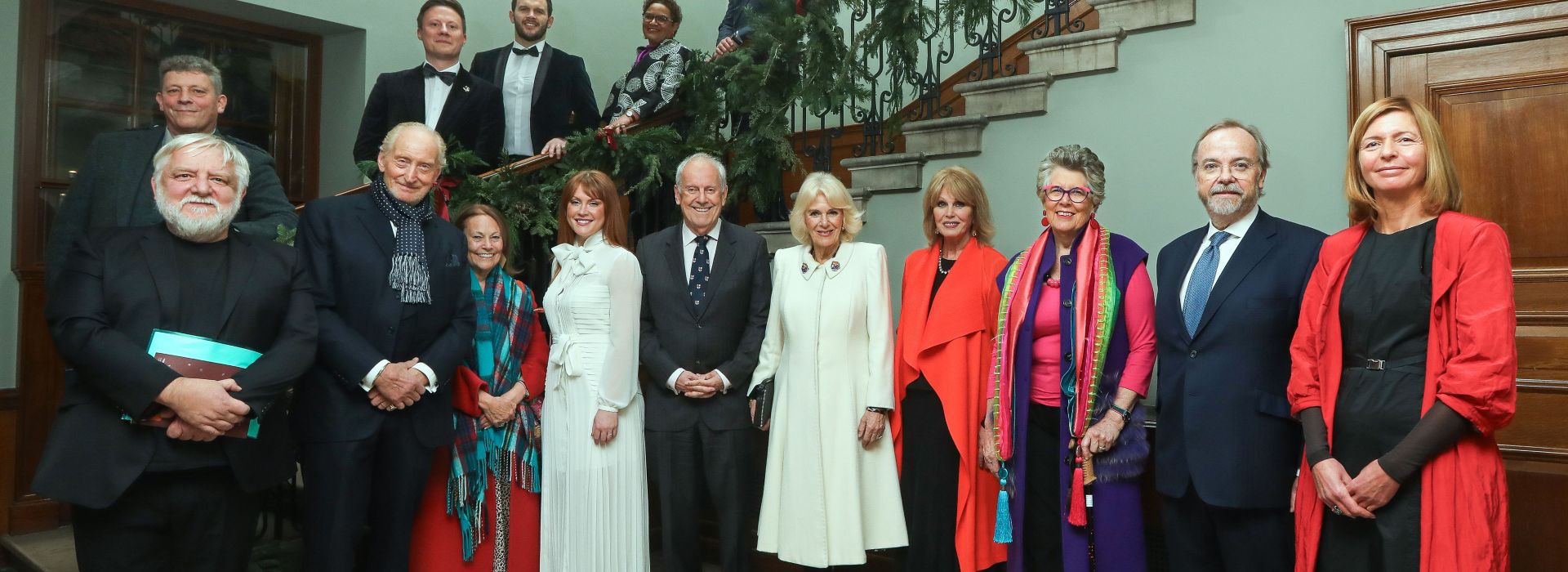 Her Majesty The Queen standing with guests for Maggie's Carol Concert, St Paul's Cathedral