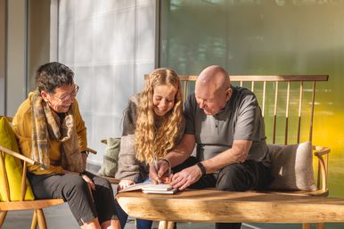Liz and Dave enjoy time with their granddaughter at Maggie's