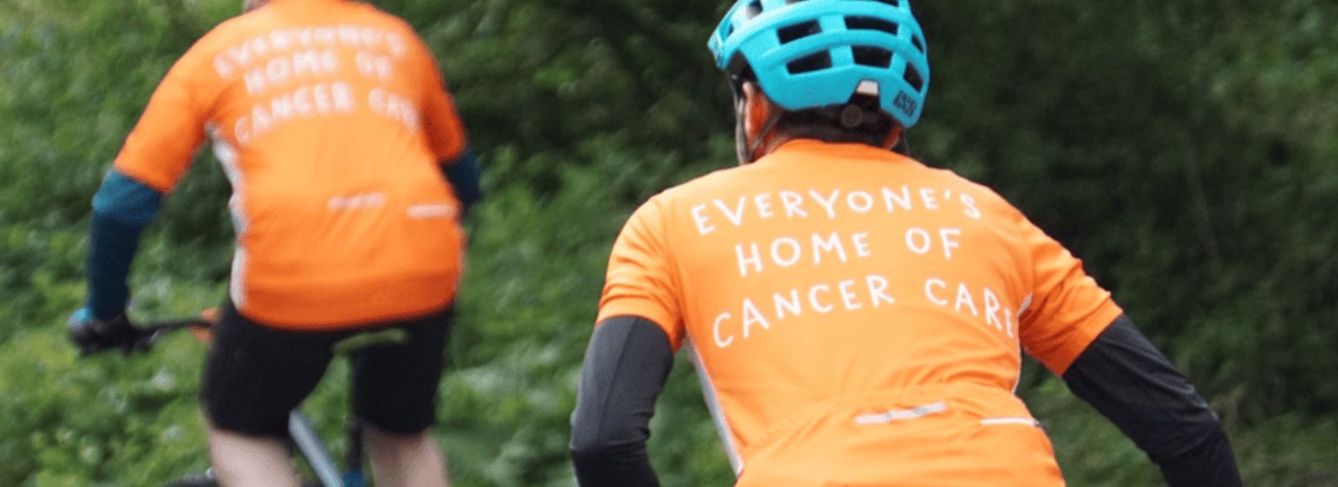 Two cyclists on bike ride fundraiser