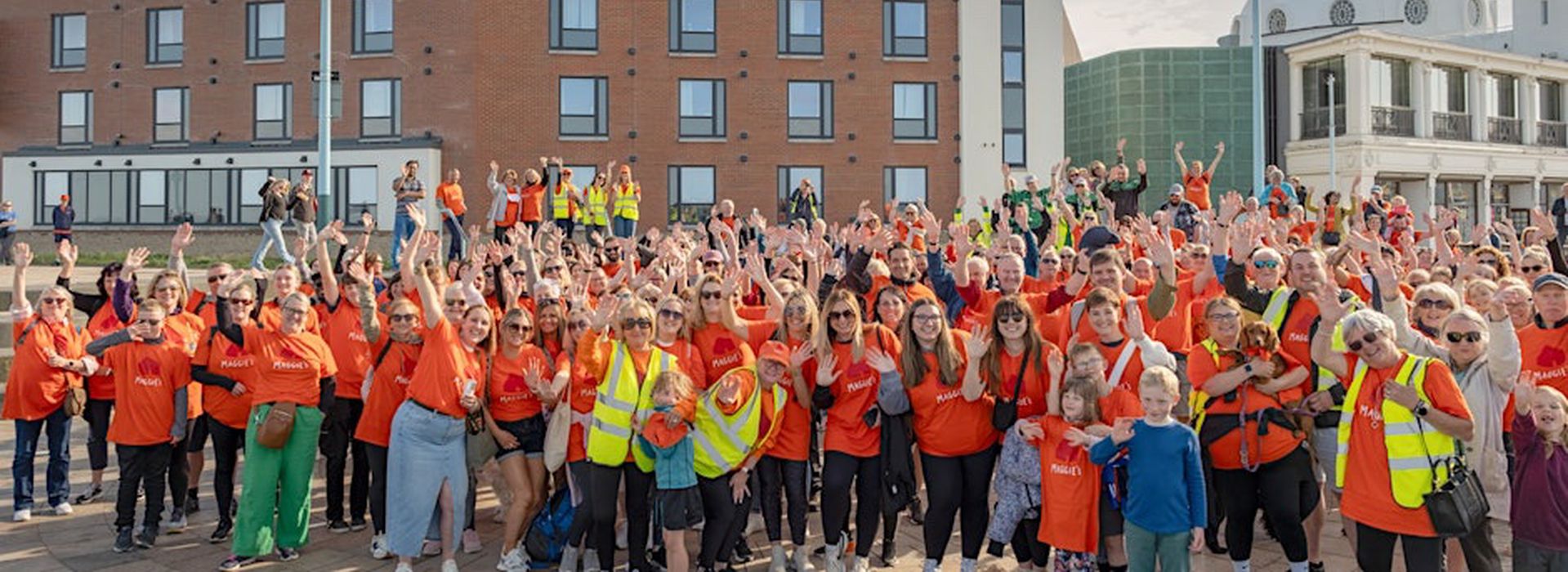 Attendees and fundraisers walking for Maggie's in newcastly