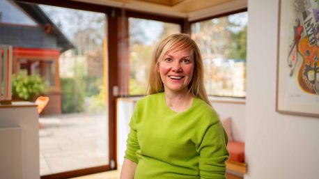 Lucy in the Maggie's centre in Edinburgh