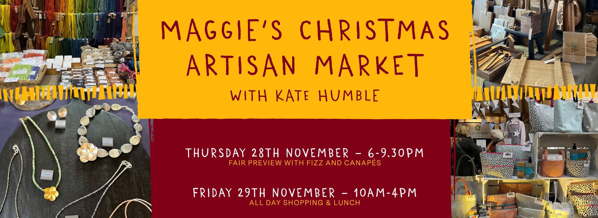 Photos of jewellery and crafts available at Christmas artisan market